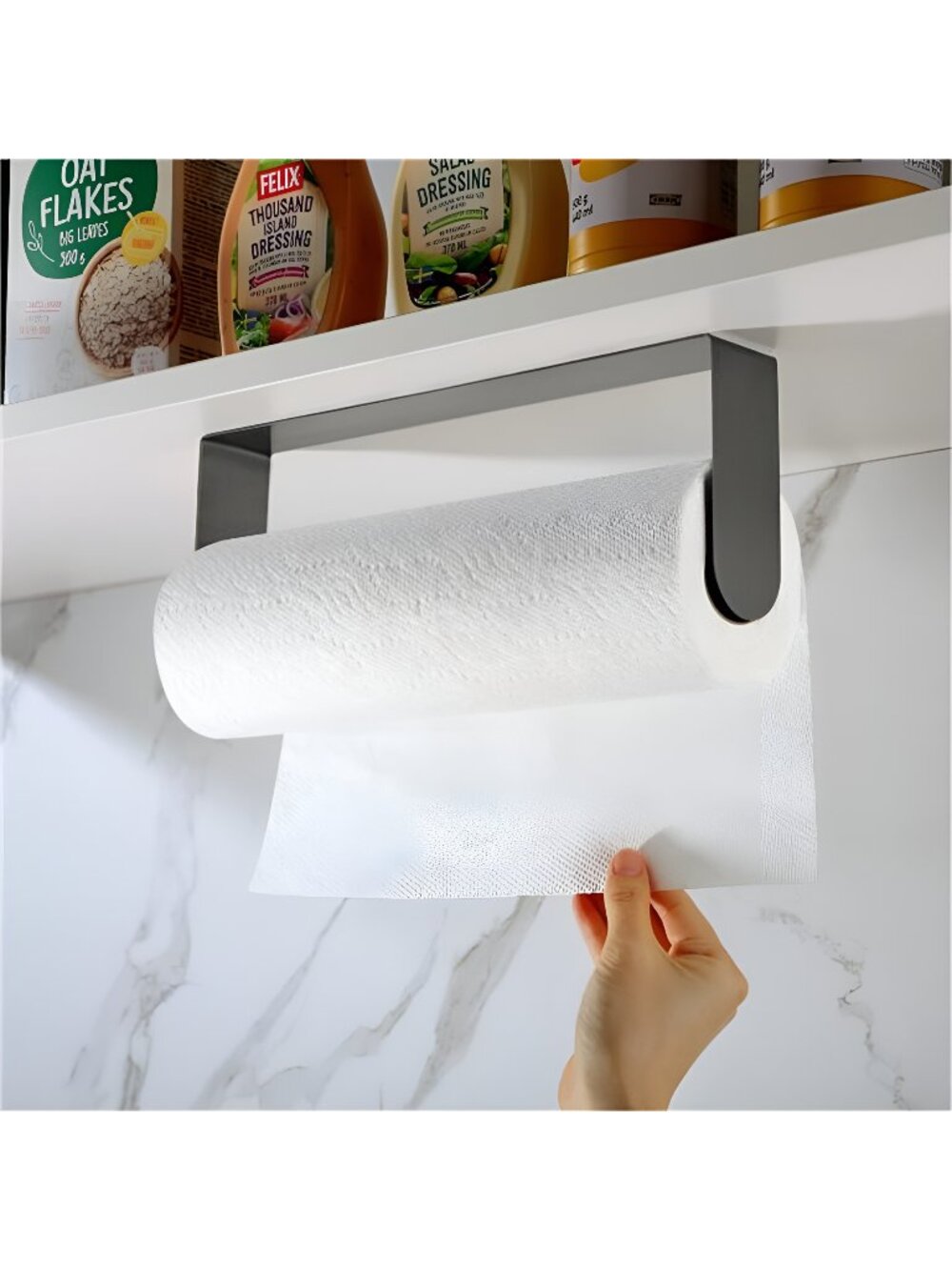 Adhesive Paper Towel Holder - Under Cabinet Paper Towel Holder - Stainless Steel